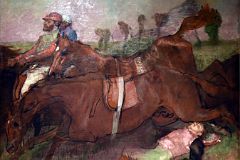 Edgar Degas 1866 Reworked 1880-81 and 1897 Scene from the Steeplechase - The Fallen Jockey From Washington National Gallery of Art At New York Met Breuer Unfinished